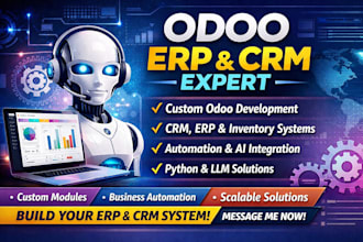 build odoo erp crm, ai saas app, python mvp, web app, llm, hrm, inventory system