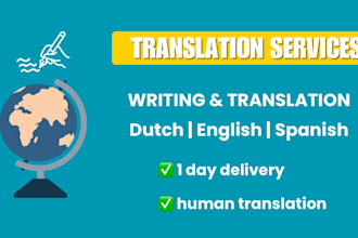 translate dutch, english and spanish texts