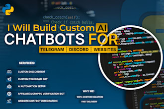 build ai chat bot for telegram  discord or websites
