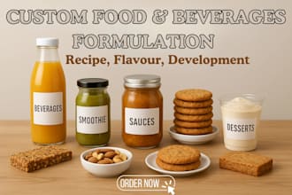 professionally formulate food and beverage recipes for your brand