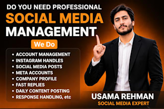 be your social media manager and fb,instagram assistance