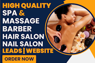 generate spa, massage lead hair salon, barber, nail salon lead and website