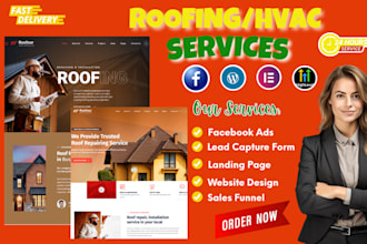 design roofing website hvac roofing contractor landing page roofing sales funnel