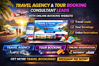 generate travel agency and tour consultant leads with online booking website
