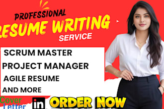write scrum master, agile,and pmp project manager resume with ats optimization