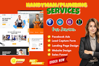 design handyman landing page plumbing website electrician handyman website
