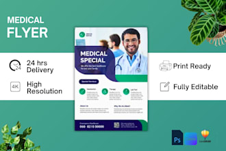 design a medical, fitness, healthcare flyer, and a brochure