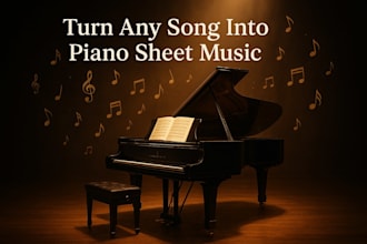 transcribe any song, vocal, audio into accurate piano sheet music