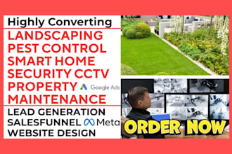 generate landscaping pest control home security cctv property maintenance funnel