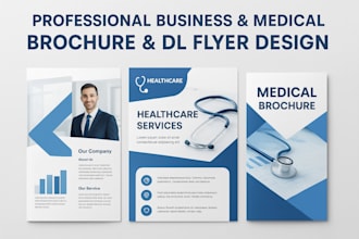 do professional business medical brochure and dl flyer design