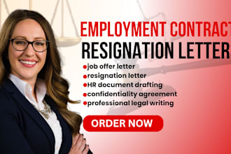 write employment contracts, offer letters, and resignation letters fast