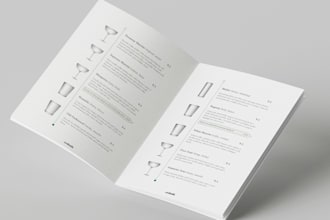 design a modern menu booklet for your cocktail bar