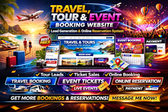 generate travel experience ticket event booking leads with online reservation
