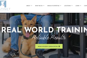 design wix dog trainer website pet groomers dog walking poop scooper website