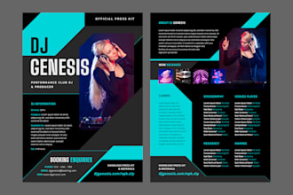 design professional press kit or media kit for brands, artists, and influencers