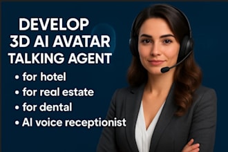 3d ai avatar talking agent for hotel, real estate, dental, ai voice receptionist