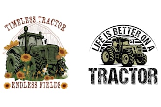 make vintage farmer tractor logo