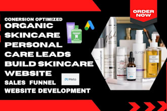 generate organic skincare personal care leads build organic skincare website