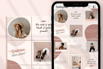 design aesthetic instagram puzzle feed, grid puzzlepost and canva template