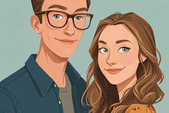 make couple portrait illustration from photo