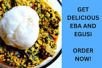 make delicious eba and egusi with meat