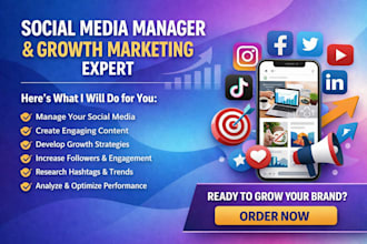 be your social media manager content creator growth marketing manager