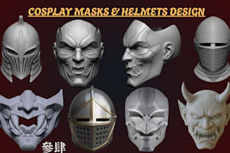 design custom 3d printable helmets,masks,armor, dj mask and costumes for cosplay