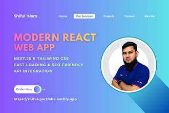 modern nextjs react web app with tailwind CSS