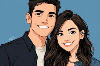 make a disney cartoon illustration