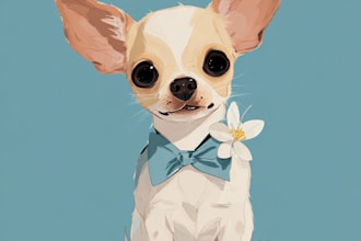 do  a disney pets portrait illustration in disney style