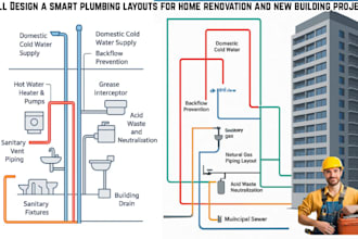 design a smart plumbing layouts for home renovation and new building projects