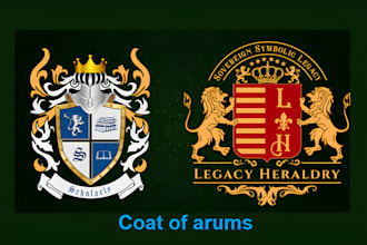 make luxury regal family crest, coat of arms logo design