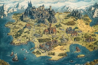 do  illustrate medieval fantasy and sci fi maps