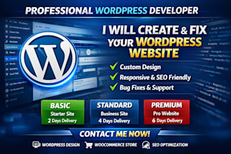 be your professional wordpress developer
