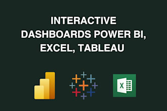create power bi, excel and tableau dashboards