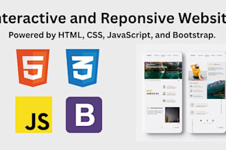 build custom website in html, css, js and bootstrap