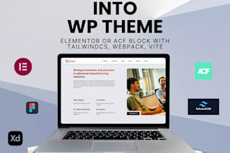 convert your design in figma or adobe xd to wordpress theme