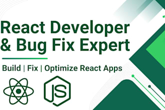 develop react web app, fix bugs, fix issues quickly