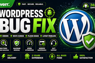 fix wordpress bugs, fix wordpress errors, fix critical issue