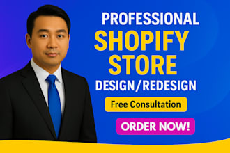 build, design or redesign shopify website, shopify store, dropshipping store