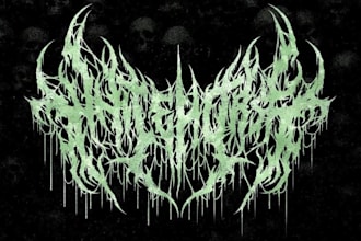 design a brutal unreadable grindcore logo for your band or merch