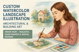 draw watercolor landscape building landscape illustration landscape architect
