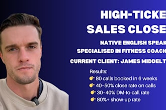 be your high ticket sales closer english native