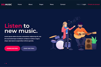 create a responsive and modern website for musicians artists and studio