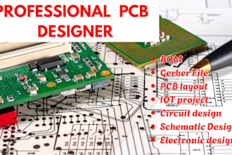 provide pcb schematic and custom hardware layout in easyeda or eagle