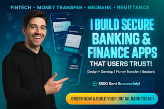 design and develop money transfer, remittance, banking, neobank and finance app