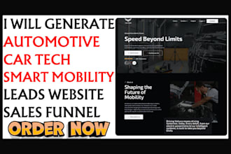 generate automotive ev leads funnel automation smart mobility car tech website