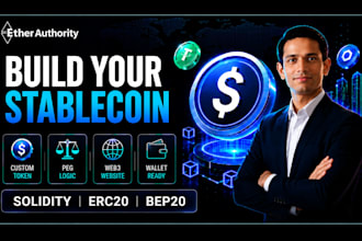 develop a custom stablecoin token with smart contract and website