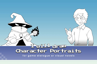 draw character portraits for game dialogue or visual novels