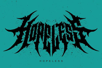 design a dark and chaotic black metal logo
